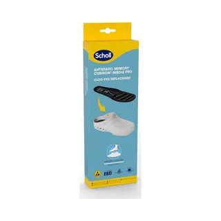 Scholl Memory Cushion Antistatisch Inlegzolen Pro Voor Klomp Clog Evo Unisex - Zwart