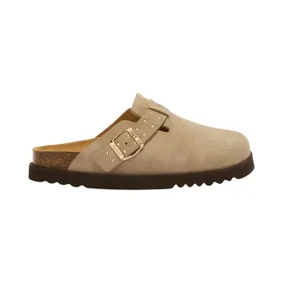 Scholl Klomp Benny Suède Vrouwen - Maat 38 Donkerbeige