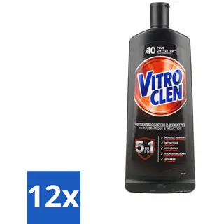 Vitroclen - Kookplaatreiniger - Keramisch & Inductie - 5 In 1 - 500 Ml - Voordeelverpakking - 12 Stuks