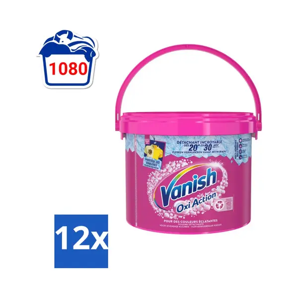 Vanish Oxi Action - Vlekkenverwijderaar Poeder - Levendige Kleuren - Gekleurde Was - 2.7 Kg - Voordeelverpakking - 12 Stuks thumbnail