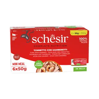 Schesir Kattenvoer Tonijn - Garnaal 6 X 50 Gr