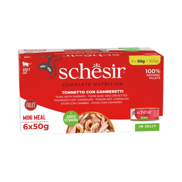 Schesir Kattenvoer Tonijn - Garnaal 6 X 50 Gr thumbnail
