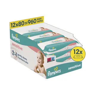 Pampers Feuchte Tücher Sensitive 12x Feuchttücher 960 Stück