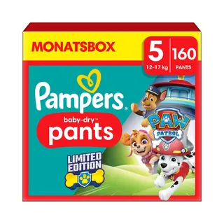 Pampers Baby Dry Pants Paw Patrol (Gr. 5, Maandelijks Pakket, 160 Pcs.)