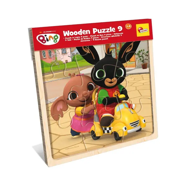 Liscianigiochi Lisciani - Bing Wooden Puzzle - For Children From 1 Year - 9 Wooden Pieces - Easy To Assemble Puzzle - Very Large Pieces - Baby Toy Develops Fine thumbnail