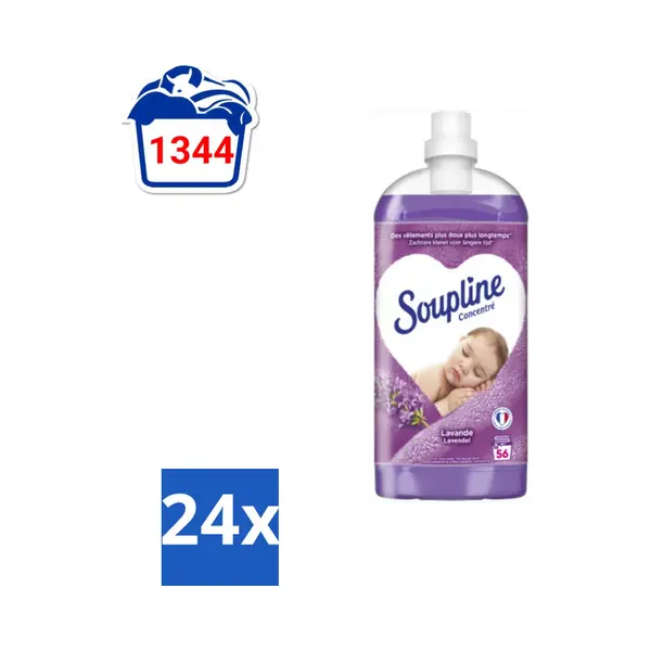 Soupline - Wasverzachter - Lavendel - 56 Wasbeurten - 1.3L - Voordeelverpakking - 24 Stuks thumbnail