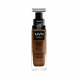 Nyx Professional Makeup Can't Stop Won't Stop Full Coverage Foundation, Long Lasting, Waterproof, Vegan Formula, Matte Finish, Shade, Cappuccino
