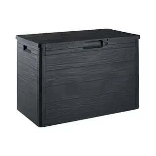 Toomax Woodys Multibox 160L Anthracite Garden Furniture Storage Deck Outdoor Cushion Weather Resistant Garden 160 Litre H 52.5 X W 77.7 X D 44.4cm
