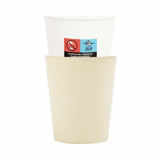 Givi Italia Feestbekers Met Hoesjes - 8x - Ivoor Wit - Papier - 250ml - Kinderfeestje - Kartonnen Bekertjes