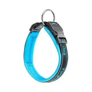 Ferplast Dog Collar Sport Dog, Dog Collar Large Dogs, Soft Padding, Reflective Nylon Dog Collar, Pet Name Tag, Size, 2, 5 Cm (35-45 Cm), Blue
