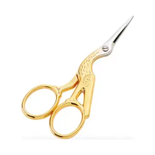 Ooievaars Borduurschaartje | Goud | 11, 5 Cm | (Premax) Italië