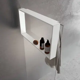Novellini Frame Hängendes Duschregal 60x8, 5x40cm Matt Weiß