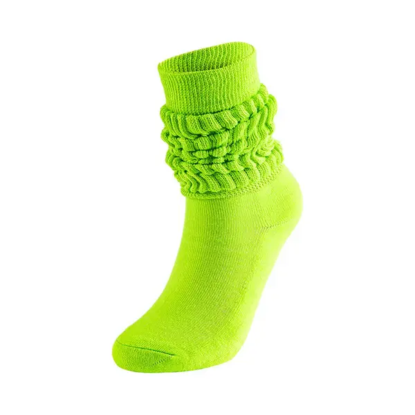 3 Paar Extra Lange Zachte Sokken Voor Dames Gebreide Hooggestapelde Sokken Voor Herfst En Winter Gebreide Buissokken, fluorescerend Groen thumbnail
