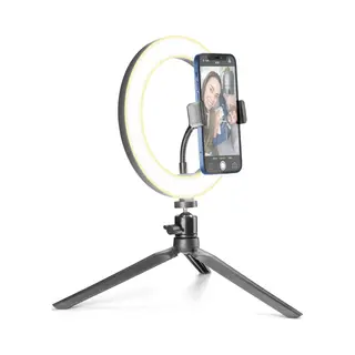 Tech Pop Selfie Ring - Universal Stativ mit leuchtendem Led-Ring für Videoaufnahmen und Selfies
