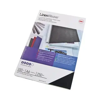 Gbc LinenWeave Umschlagmaterial 250 g/m², schwarz (100)
