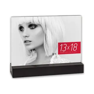 Zep - Acryl Fotolijst Dresda Voor Foto 10x15 Met Houten Standaard Zwart - AQ746B