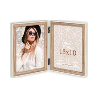 Goldbuch Zep - Houten Fotolijst Duo Kriss 2Q In Wit Met Bruin Voor 2 Foto's 15x20 - EK2268
