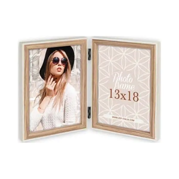 Goldbuch Zep - Houten Fotolijst Duo Kriss 2Q In Wit Met Bruin Voor 2 Foto's 15x20 - EK2268 thumbnail