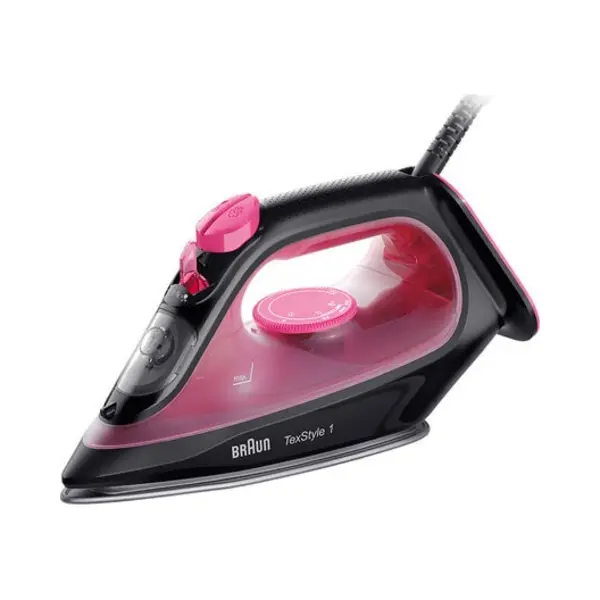 Braun TexStyle 1 Trocken- & Dampfbügeleisen Keramik-Sohle 2000 W Schwarz, Lila thumbnail