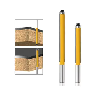 2 Stuks - Industriële Freesbit - 8mm Schacht Verlengd Kopieerfrees - Vlakke Trimfrees - Anti-terugslagontwerp - Voor Houtbewerking
