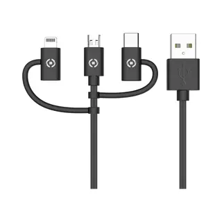 Celly USB3IN1BK Usb Kabel Usb 2.0 1 m Usb A Micro-Usb B Schwarz