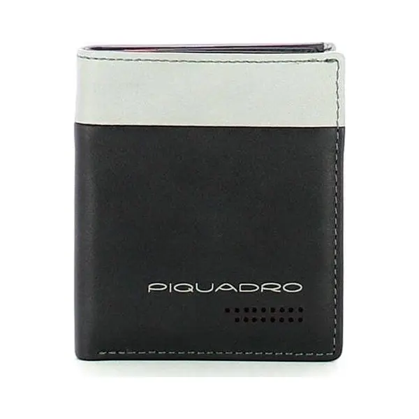 Piquadro, Portemonnaie, Leather Wallet, For Back And Credit Cards, Black, Gray, Schwarz thumbnail
