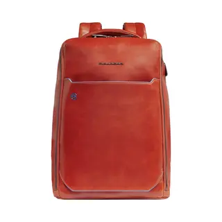 Piquadro – Blue Square 14"-Laptop-Rucksack – Hochwertiges Leder – Braun – Unisex
