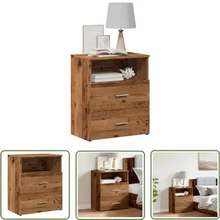 VidaXL Houten Nachtkastje - Nachtkastje - Nachtkastje 50x32x60 Cm Bewerkt Hout Oud Houtkleurig - Vintage Nachtkastje - Slaapkamersdecoratie -