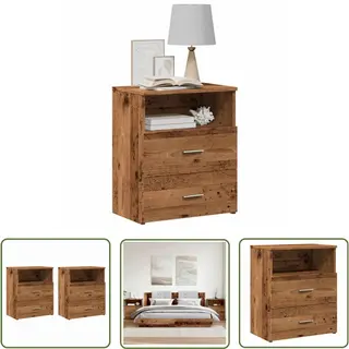 VidaXL Houten Meubel - Nachtkastje - Nachtkastjes 2 St 50x32x60 Cm Bewerkt Hout Oud Houtkleurig - Vintage Design - Slaapkamersdecoratie - Opbergkast