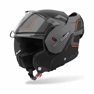 Airoh Mathisse Ii Genius Matzwart Grijs Oranje Systeemhelm - Maat Xl - Helm