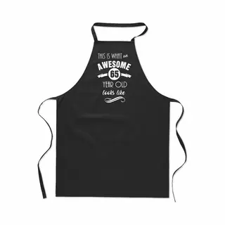 Mijncadeautje Awesome 65 Year - 65 Jaar Cadeau - Keukenschort - Katoen - Bbq - Verjaardag - Zwart