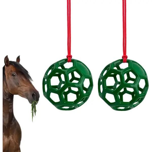 2-stuks Hangende Hooibal - Voederbal - Hangende Paardenvoerbak Voor In De Stal - Schudt En Schommelt - Stressverlagend Voor Paarden En Geiten - Met thumbnail