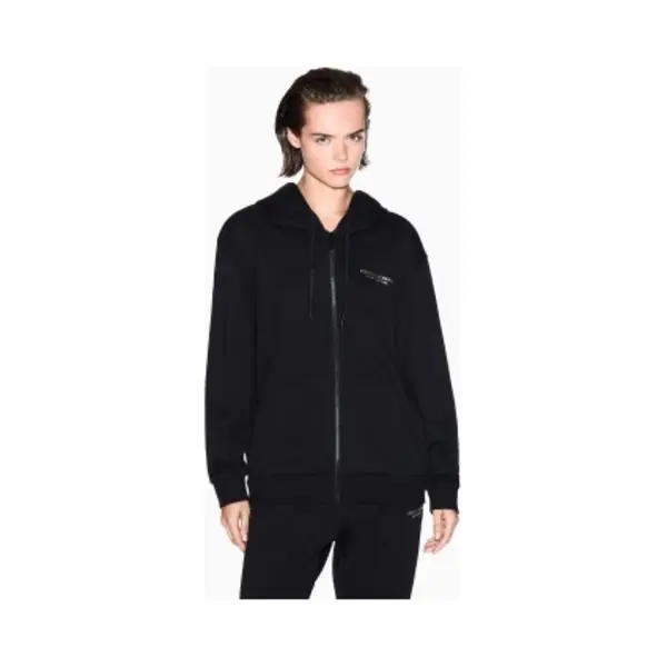 A|X Armani Exchange Für Damen. XW001452AF10830MC021 Schwarzes Sweatshirt Mit Kapuze Und Reißverschluss (S), Lässig, Baumwolle, Langarm thumbnail