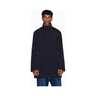 Armani Exchange Men's Essential, Covered Closure Down Side Logo Patch Trenchcoat, Blue, Xl