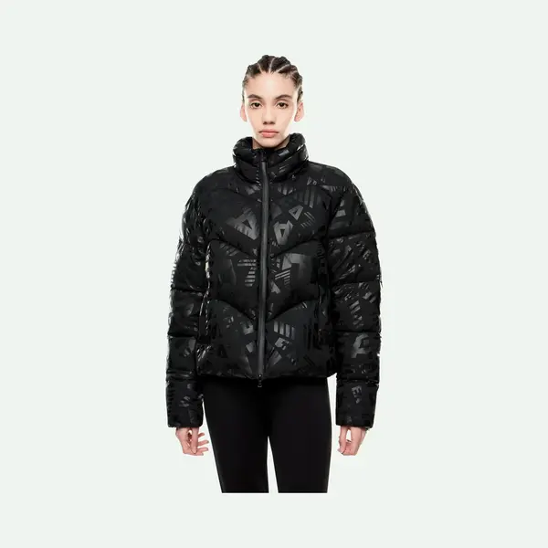 EA7 Bomber Winter Jacke Mit Kapuze Schwarz Rein Damen - Xl thumbnail