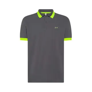 Sun68 Poloshirt Big Stripe Fluo Anthrazit - Größe M