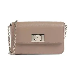 Furla Leren Schoudertas Avondtas 1927 Mini Crossbody Bag Greige Taupe