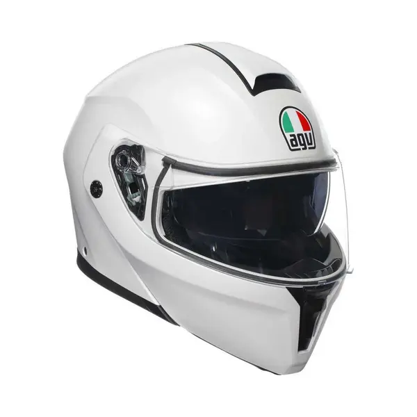 Agv Streetmodular Ece 22-06 Mono, Modular Helmet, Flip Up Motorcycle Helmet Ece 22-06 P/J With Sun Visor, Matt Materia White, M thumbnail