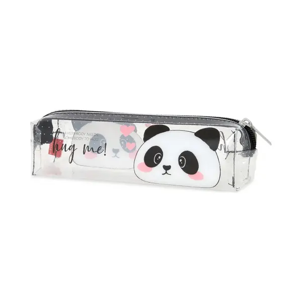 Legami Panda Transparent Pencil Case, 19.5x5.5 Cm, Shows Exactly What It Contains, Made Of Transparent Tcu, Zipper Closure, Spacious thumbnail