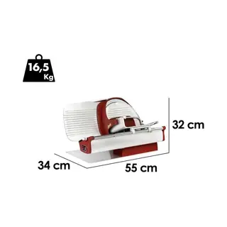 Berkel Homeline Hl Plus 250 Aufschnittmaschine Rot Matt