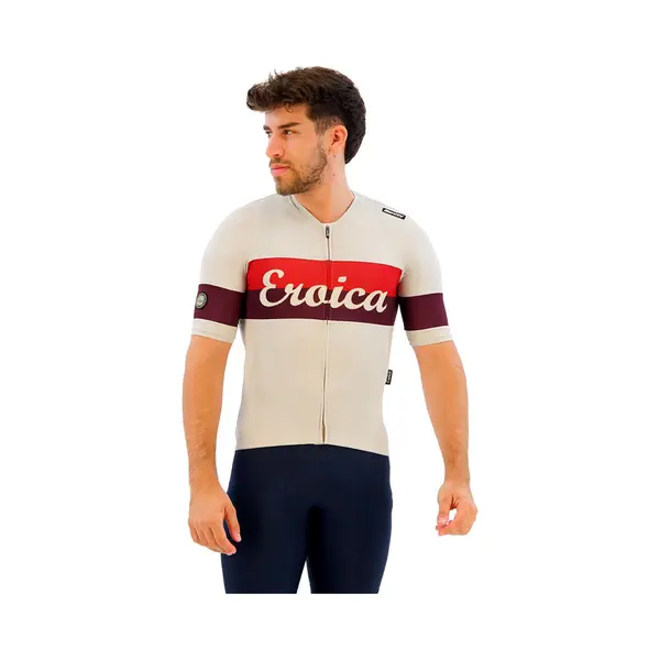 Santini X Eroica Quiete Kurzarmtrikot Weiß/rosa/granatrot - Xxl thumbnail