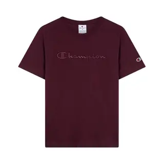 Champion, Vrouwen, T-shirts, Bordeauxrotes Damen-T-Shirt, Rood, (L)
