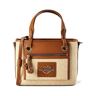 Love Moschino Straw Chic Handtas 28 Cm - Dames - Natural - Hide