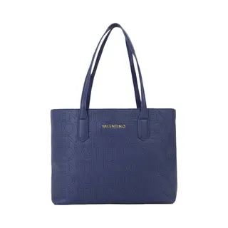Valentino Shopper Schultertasche Pansy Shopping Bag Blu Dunkelblau