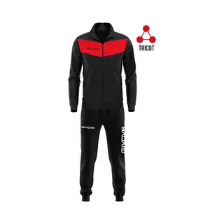 Givova TR024 Trainingsanzug Campo, Schwarz / Rot, 5XL
