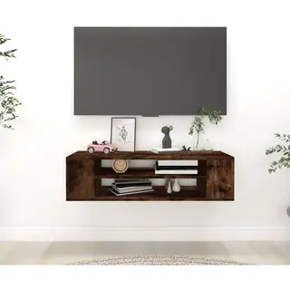 VidaXL Tv-hangmeubel 100x30x26, 5 Cm - Gerookt Eiken Tv-kast - Tv Meubilair - Houten Tv Kast - Bruine Tv Kast - Bergruimte