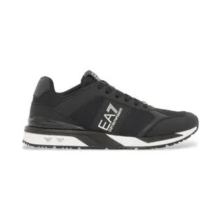 EA7 Sneakers Met Logo Van Mesh, Zwart/zilver/wit, 44, 5 Eu