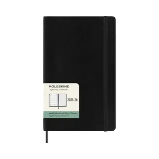 Moleskine Germany GmbH Moleskine 18 Monate Wochenkalender 2025/2026 L/A5 1 Wo = 1 Seite Rechts Linierte Seite Weicher Einband Schwarz