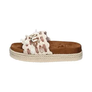 Mou For Woman. Mu.SW451008K Beige Monoband Sandals (38), 1 To 3 Cm, None, Casual