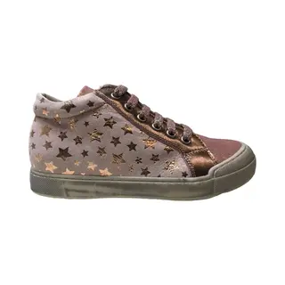 Naturino - Dord - Mt 35 - Rits Veter Bumper Sterren Print Lederen Hoge Sneakers - Roze